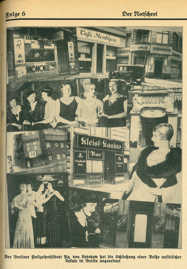 Collage of various scene locations such as Café Monbijou, Kleist Casino, El Dorado etc.